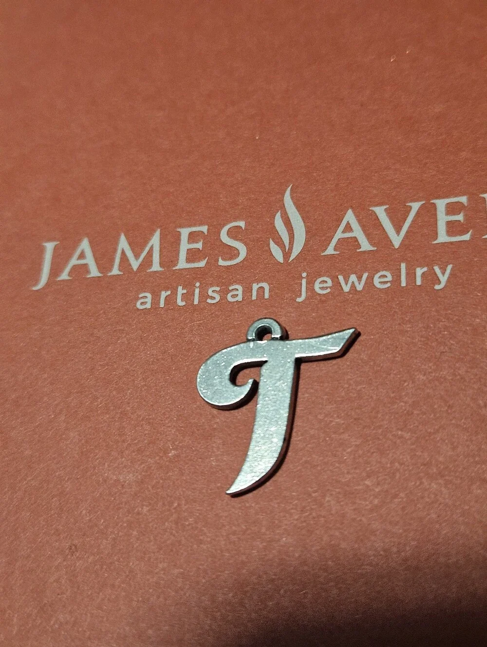 James Avery Large Sterling Silver Script Letter 'T' Charm